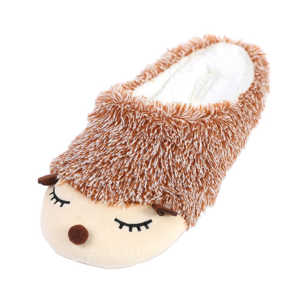 Women's Cute Animal Hedgehog Warm Home Slippers Plush House Slides