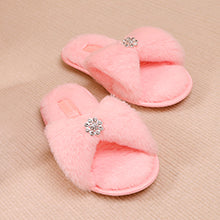 Millffy Toddler Little big kids Comfy Fluffy cute Beauty girls diamond bow open toe princess indoor Slippers