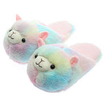 Load image into Gallery viewer, Millffy cute piggy slippers for women stuffed animal slippers for adults Alpaca Slippers
