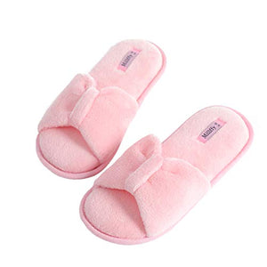 Millffy Women's Memory Foam Open Toe Slide Slippers with Cute Bow and Cozy Terry Lining Slip-on House Shoes SPA Sandals