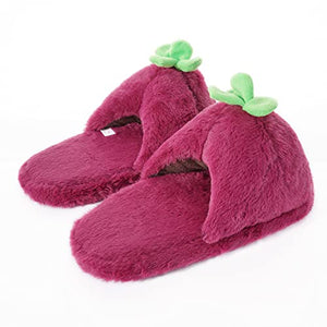 Millffy Women's Cute Plush Mangosteen Fruit Slippers Girls Boys Bedroom Slippers