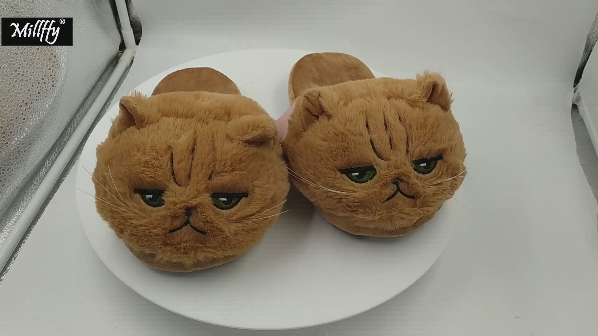 Millffy Cut Tangerine Animal 3D Womens Cat Slippers For Girls Big Kids Slippers