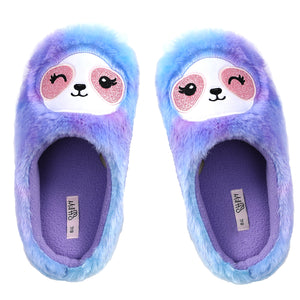 Plush Soft Fuzzy Animal Slippers Womens Slippers Rainbow Sloth Foot Pals for Kids, Cozy Children's Slippers