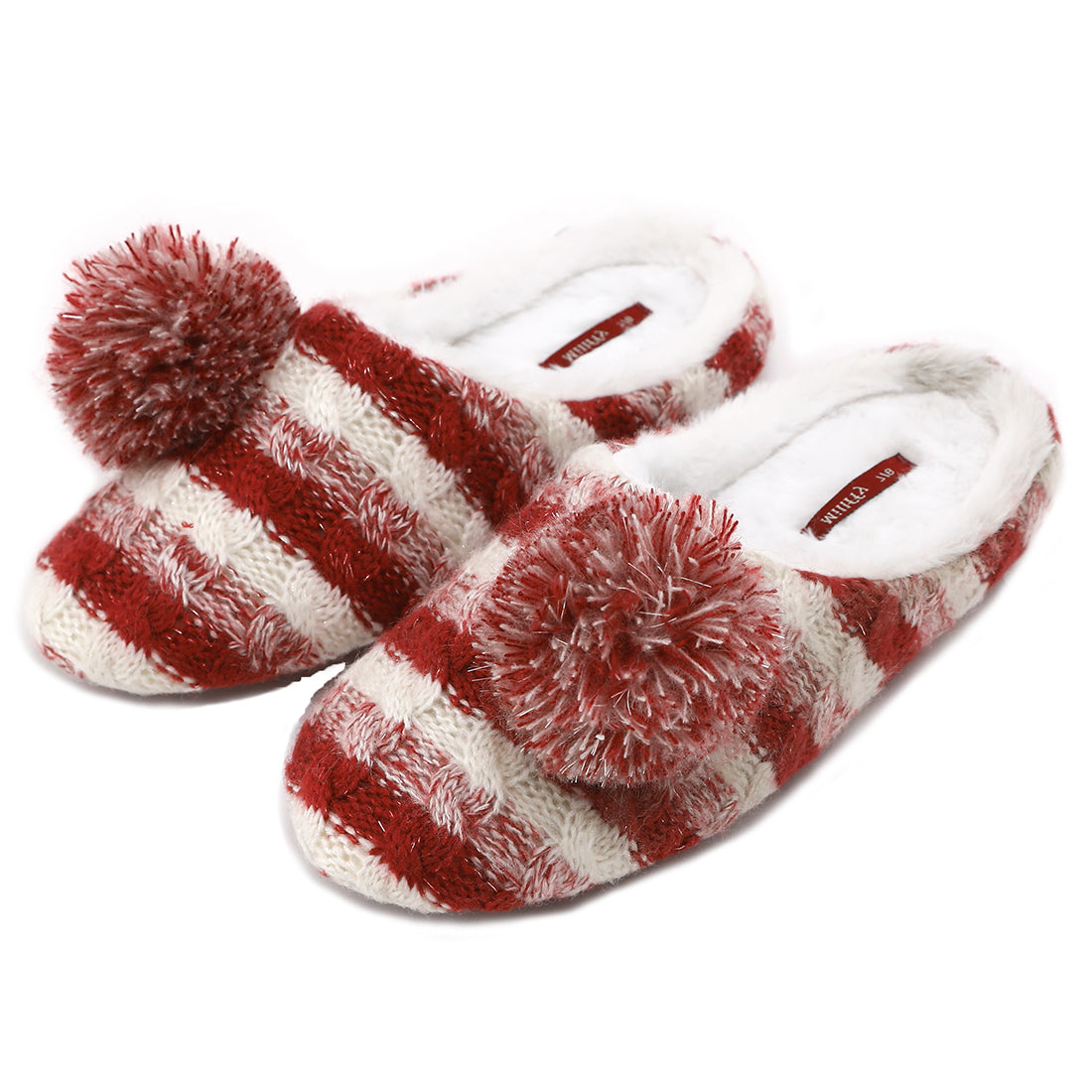 Millffy pompom slippers kawaii cozy knit slippers for women office slippers pillow slides slippers