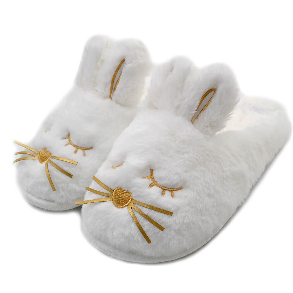 Millffy Cute Bunny Fuzzy Slippers Animal Rabbit Plush Women Bedroom Slippers