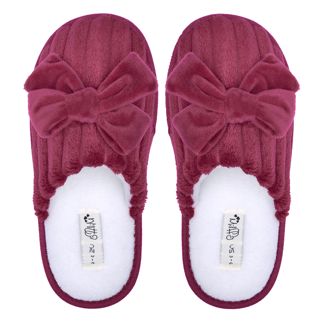 Millffy Womens Cute Comfy Fuzzy Knitted Memory Foam Slip On Big Wave Stripe House Slippers