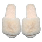 Load image into Gallery viewer, Millffy Women Fluffy Ladies Slippers Faux Wool Fuzzy Slippers chic luxurious Open Toed Soft Fur Slippers

