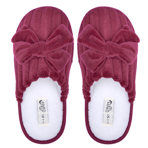 Millffy Womens Cute Comfy Fuzzy Knitted Memory Foam Slip On Big Wave Stripe House Slippers