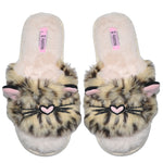 Load image into Gallery viewer, Millffy fuzzy fluffy open toe slippers for Women cat puppy Thong Slides flip flop slippers
