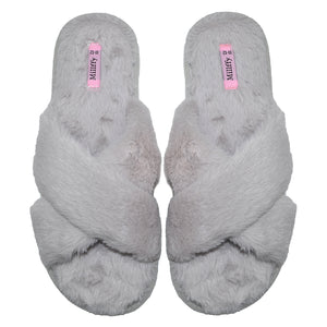 Millffy Spring Summer Women's SPA cozy comfy cross band Fur Slippers