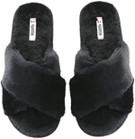 Load image into Gallery viewer, Millffy Spring Summer Women&#39;s SPA cozy comfy cross band Fur Slippers
