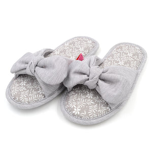Millffy Cotton Bowknot Slippers Household Slippers Female Bowknot Breathable Cotton Antiskid Lady Indoor Slippers