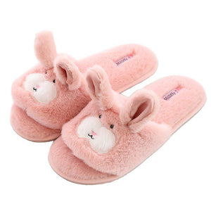 Open Toe Slippers for Women|Womens Cute Bunny Slippers|Pink Fuzzy Dog Slippers|flip Flops Indoor House Slippers